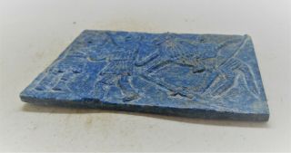 VERY RARE ANCIENT NEAR EASTERN LAPIZ LAZULI RELIEF PANEL SCENE OF SOLDIERS 3