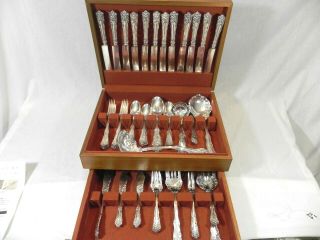 Antique Wm.  Rogers Berwick Pat.  1904 Diana Silverplate 65 Peices Ornate,  Eloguent.