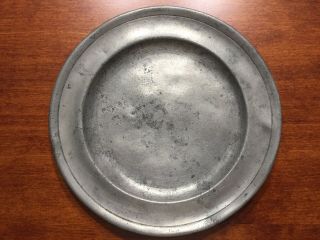 Four Antique Colonial Pewter Plates Edward/Joseph/Samuel Danforth,  Samuel Hamlin 7