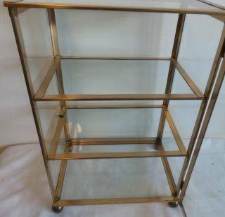 VINTAGE HEAVY DUTY GLASS AND BRASS DISPLAY CASE FOR MINIATURES 4