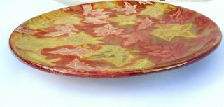 Huge Clément Massier lustre glazed eosin earthenware charger plate 4