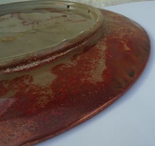 Huge Clément Massier lustre glazed eosin earthenware charger plate 7