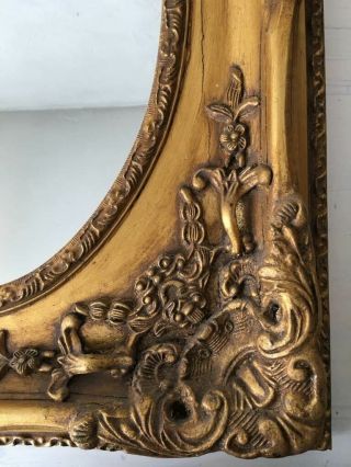 OLD VINTAGE ITALIAN ANCIENT MIRROR WITH DETAILED DECORATION FULL WOOD 10