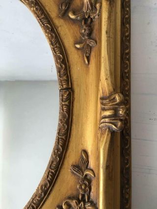OLD VINTAGE ITALIAN ANCIENT MIRROR WITH DETAILED DECORATION FULL WOOD 4