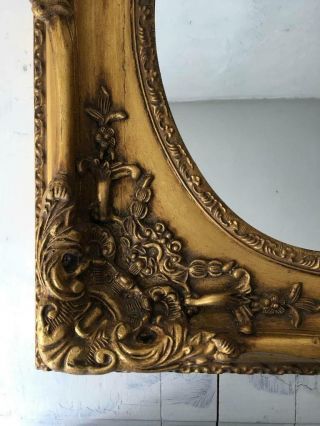 OLD VINTAGE ITALIAN ANCIENT MIRROR WITH DETAILED DECORATION FULL WOOD 5