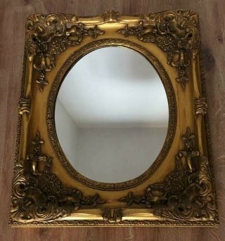 OLD VINTAGE ITALIAN ANCIENT MIRROR WITH DETAILED DECORATION FULL WOOD 6