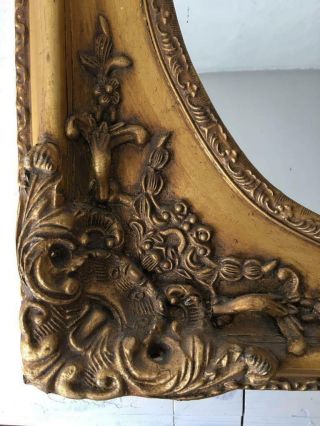 OLD VINTAGE ITALIAN ANCIENT MIRROR WITH DETAILED DECORATION FULL WOOD 7