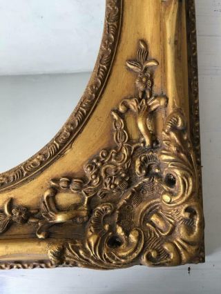OLD VINTAGE ITALIAN ANCIENT MIRROR WITH DETAILED DECORATION FULL WOOD 8