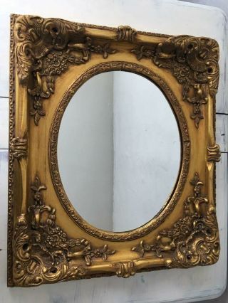 OLD VINTAGE ITALIAN ANCIENT MIRROR WITH DETAILED DECORATION FULL WOOD 9