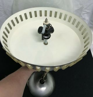 MID CENTURY ATOMIC CEILING LIGHT EJS LIGHTING FLYING SAUCER GLASS SHADE ACRYLIC 6