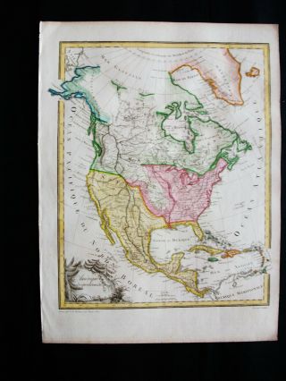 1810 Lapie Rare Map: North America,  United States,  Canada,  Usa,  Mexico Caribbean