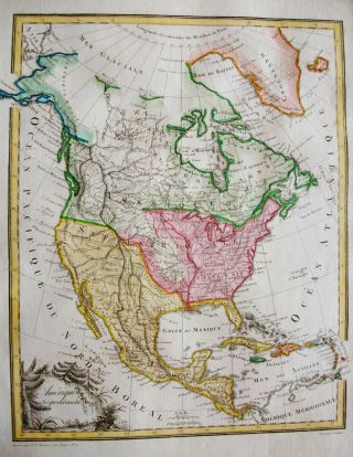 1810 LAPIE rare map: NORTH AMERICA,  UNITED STATES,  CANADA,  USA,  MEXICO CARIBBEAN 2