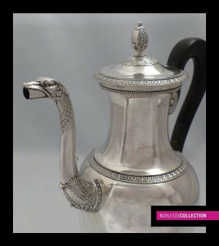 ANTIQUE 1820s FRENCH STERLING SILVER COFFEE POT 11in.  Empire Paris 1819 - 1838 5