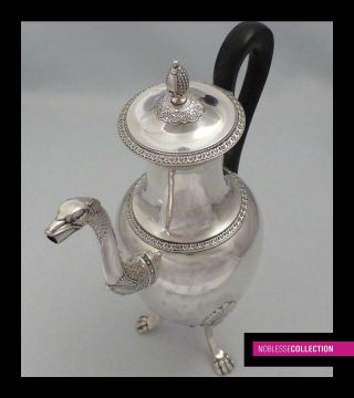 ANTIQUE 1820s FRENCH STERLING SILVER COFFEE POT 11in.  Empire Paris 1819 - 1838 7