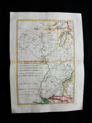 1789 Bonne - Rare Map: North America,  United States,  Louisiane,  Georgia,  Atlanta
