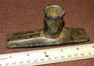 Old Chippewa Indian Black Steatite Platform Pipe Found Near Indian Lake,  Ohio 2