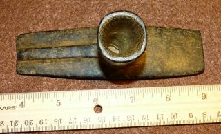 Old Chippewa Indian Black Steatite Platform Pipe Found Near Indian Lake,  Ohio 3
