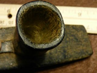 Old Chippewa Indian Black Steatite Platform Pipe Found Near Indian Lake,  Ohio 6