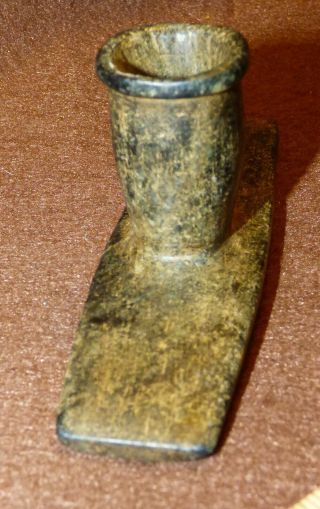 Old Chippewa Indian Black Steatite Platform Pipe Found Near Indian Lake,  Ohio 8