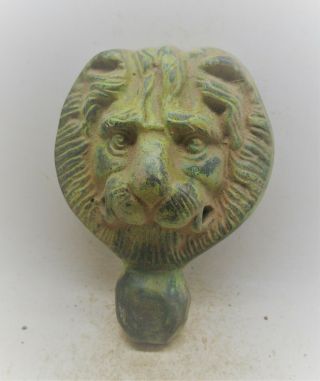 Museum Quality Ancient Roman Bronze Lionface Door Knocker Extremely Rare