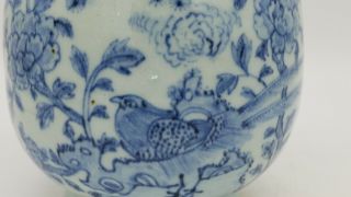 Ming Dynasty Blue and White Birds and flowers patterns vase 明代萬曆青花花鳥紋獸耳尊 10