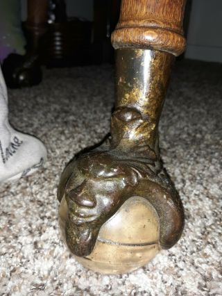 Tiger Oak Man of The North Iron and Glass Claw Ball Feet Parlor Table 3