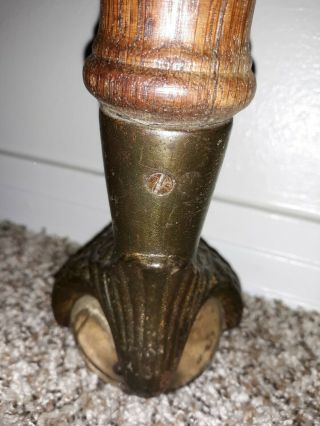 Tiger Oak Man of The North Iron and Glass Claw Ball Feet Parlor Table 8