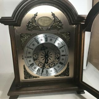 Vintage HAMILTON Westminster Chime Mantle Clock with Key Tempus Fugit 340 - 020 10