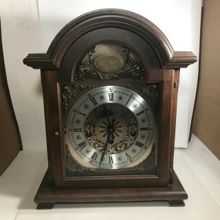Vintage Hamilton Westminster Chime Mantle Clock With Key Tempus Fugit 340 - 020