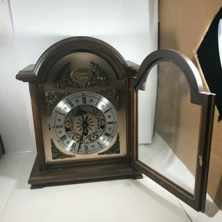 Vintage HAMILTON Westminster Chime Mantle Clock with Key Tempus Fugit 340 - 020 9