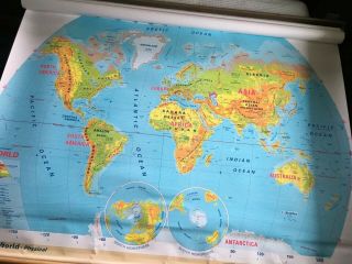 vintage school map rollable wall chart North America USA Canada Mexico Greenland 3