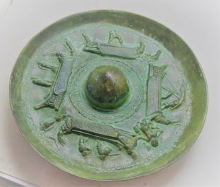 ANCIENT ROMAN BRONZE OBJECT WITH SCENES OF GALLEY SHIPS EXTREMELY RARE & UNUSUAL 4