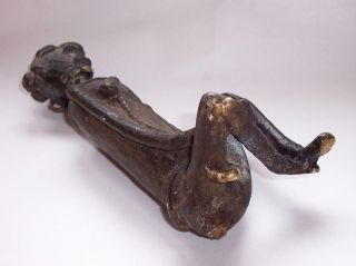 Antique AFRICAN BRONZE Brass AKAN Ashanti GOLD WEIGHT Figure SITTING WOMAN 850gm 8
