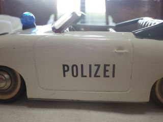 Distler (Germany) White Porsche 356 Cabriolet Polizei Tinplate/Electric 1:15 5