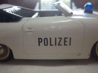 Distler (Germany) White Porsche 356 Cabriolet Polizei Tinplate/Electric 1:15 9