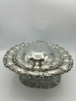 Vintage Old Mexico Sterling Silver Marked 2 pc detailed Tureen Dish Serving 4