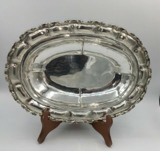 Vintage Old Mexico Sterling Silver Marked 2 pc detailed Tureen Dish Serving 6