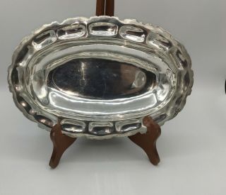 Vintage Old Mexico Sterling Silver Marked 2 pc detailed Tureen Dish Serving 7