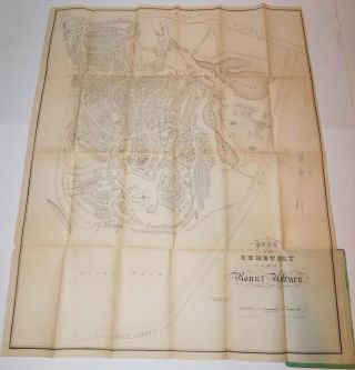 1857 Plan Map Of Mount Auburn Cemetery Cambridge Massachusetts Antique Map 1857