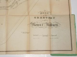 1857 Plan Map of Mount Auburn Cemetery Cambridge Massachusetts Antique Map 1857 6