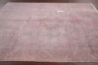 Antique Faded Pink Purple Over - Dyed Persian Distressed Area Rug Oriental 6 