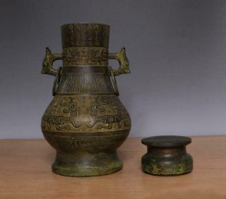 30CM Fine Large Antique Chinese Bronze or Copper Pot With Lid 5