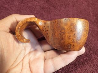Curved Handle Well Made Old Burl Wood Drinking Cup Kuksa Folk Art Scandinavia