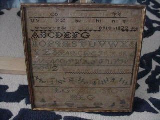 ANTIQUE FRAMED 1822 CROSS STICH SAMPLER ELIZA ANN CAGE 10 YEARS OLD 2