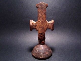 EXTREMELY RARE ANTIQUE 1700 - 1800s.  WOODEN CROSS BREAD PROSPHORA STAMP, 3