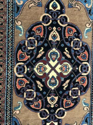 Auth: 50 ' s Vintage Hand Woven Wool Rug Elegant Orientalist 3x5 2