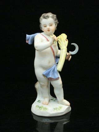 Meissen Porcelain Figurine Cherub Representing Summer From 4 Seasons 19th C