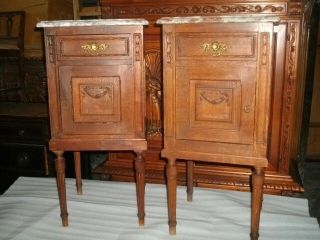 7627 French Oak Marble Top Stands