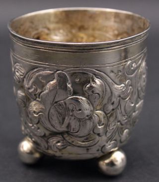 Antique 19thC German Hallmarked Repousse Silver Cup & Chocolate Pot Wood Handle 4