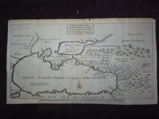 1672 John Chardin Map Of The Black Sea Circassia Persia Mingrelia Ukraine Turkey